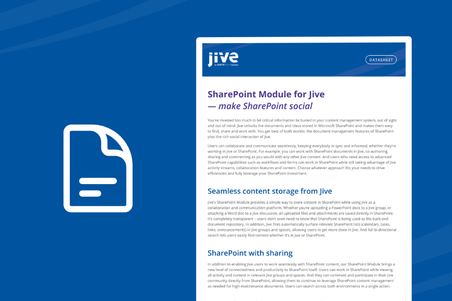 Microsoft Sharepoint Integration for Jive Intranet Software