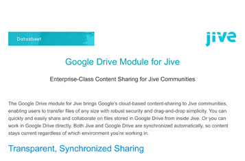 Google Drive Module for Jive