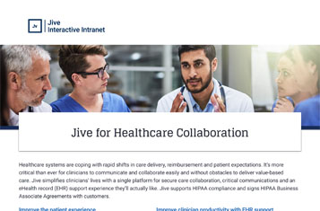 Why Jive for Healthcare Collaboration