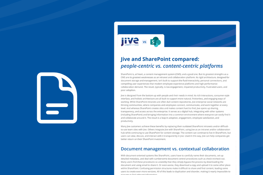 Jive and SharePoint Compared: People-Centric vs. Content-Centric Platforms