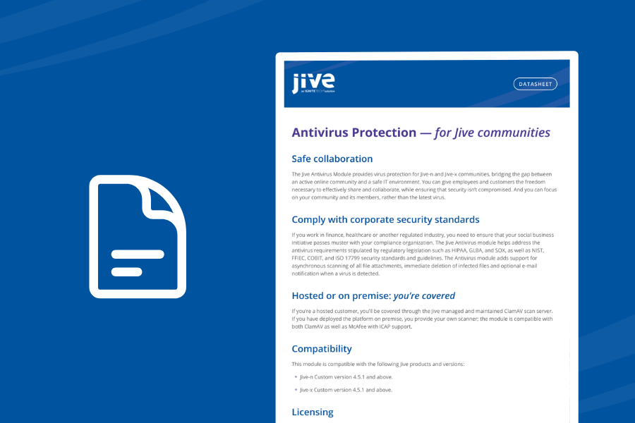Antivirus Protection for Jive Interactive Intranets