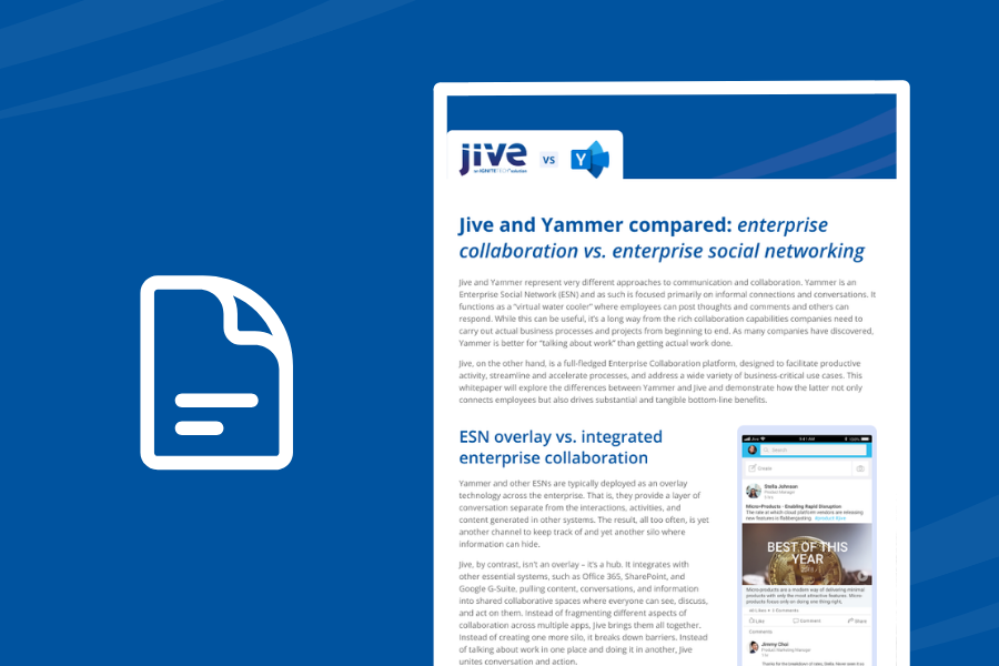 Jive and Yammer Compared: Enterprise Collaboration vs. Enterprise Social Networking