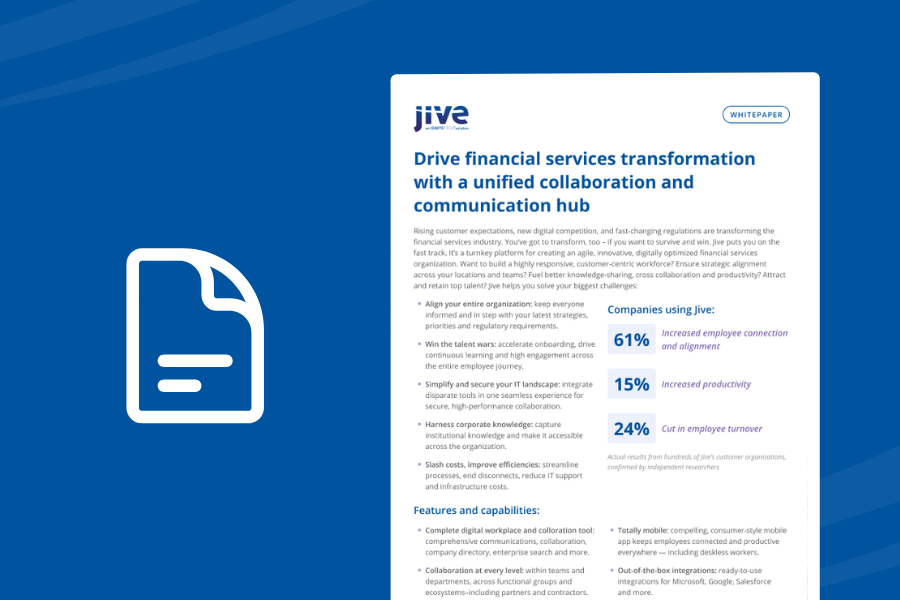 Why Jive - Financial Services