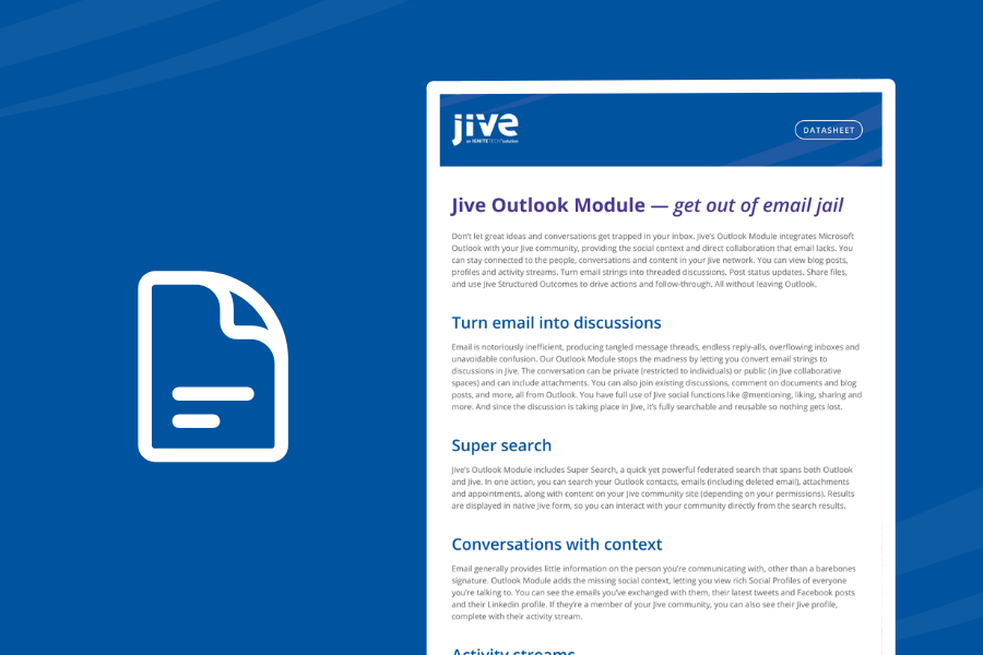 Microsoft Outlook Integration for Jive Intranets