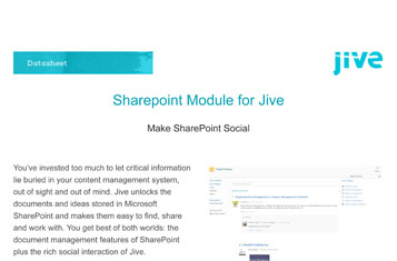 Microsoft Sharepoint Integration for Jive Intranet Software