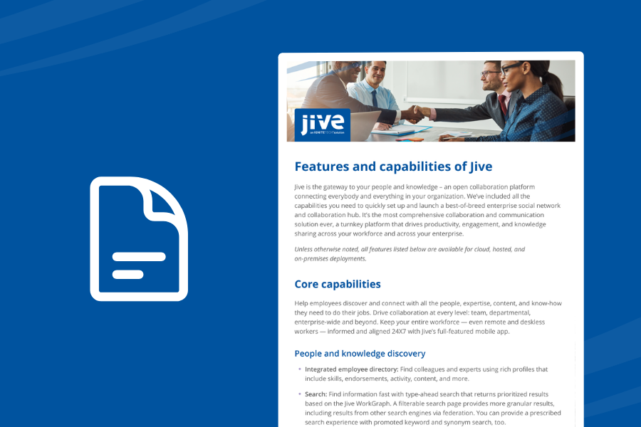 Jive Intranet - Features and Capabilities